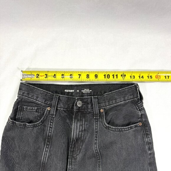 Old Navy Baggy Wide Leg Jeans Kids 18 Black Cargo Skater Grunge - Picture 6 of 10